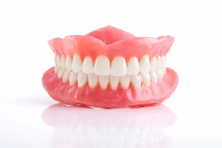 A complete set of full dentures